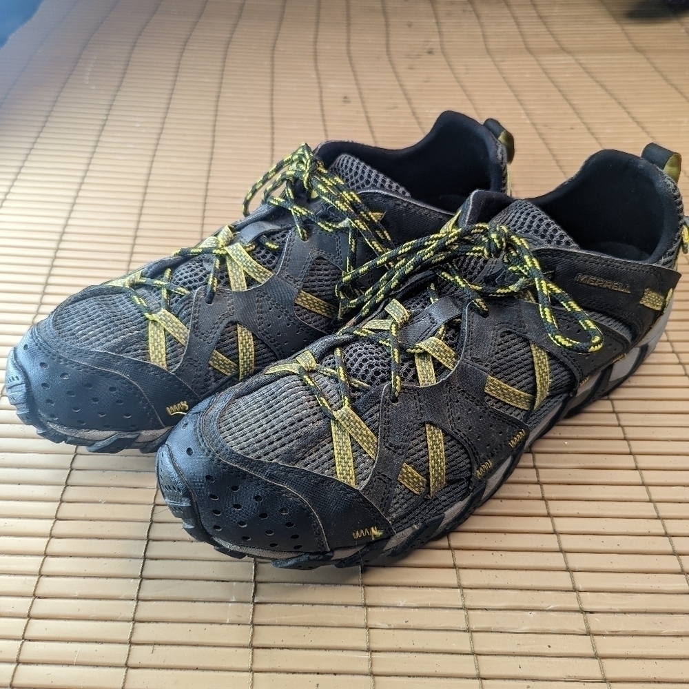 MERRELL WATERPRO MAIPO CARBON YELLOW Hiking shoes.J4149 men's sz 12.5High grip
